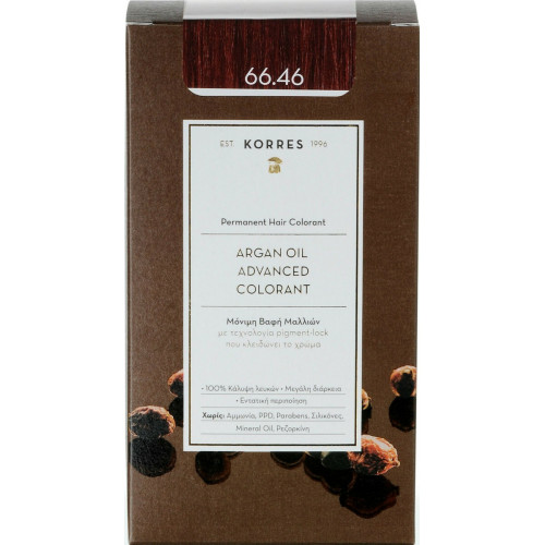 Korres Argan Oil Advanced Colorant Βαφή Μαλλιών Χωρίς Αμμωνία 66.46 Έντονο Κόκκινο Βουργουνδίας 50ml