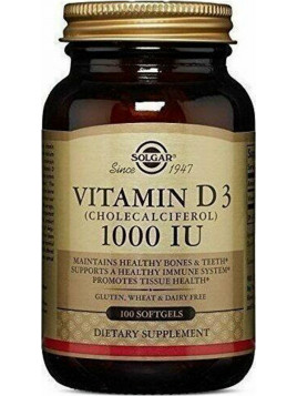 Solgar Vitamin D3 Βιταμίνη για Ενίσχυση του Ανοσοποιητικού & την Υγεία των Οστών 1000iu 100 μαλακές κάψουλες