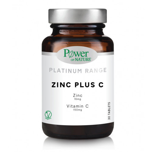 Power Of Nature Platinum Zinc Plus C με Βιταμίνη C 30 ταμπλέτες