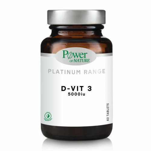 Power Health Platinum Range D-Vit 3 Βιταμίνη για Ενίσχυση του Ανοσοποιητικού & την Υγεία των Οστών 5000iu 60 ταμπλέτες