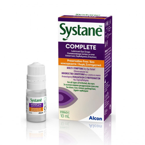 Alcon Systane Complete Οφθαλμικές Σταγόνες 2x10ml 1+1 Δώρο