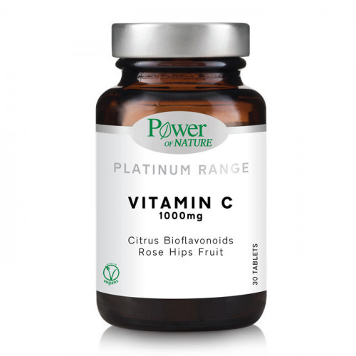 Power Of Nature Platinum Range Vitamin C Βιταμίνη Citrus Bioflavonoids Rose Hips Fruit  1000mg 30 ταμπλέτες