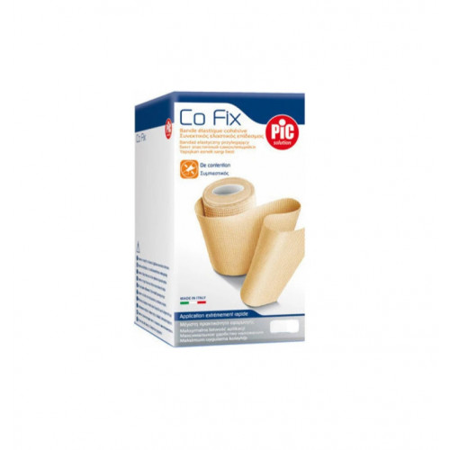 PiC Solution Co Fix Ελαστικός Αυτοσυγκρατούμενος Επίδεσμος 12cm x 5m Μπεζ