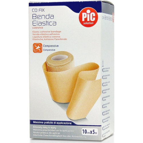 PiC Solution Co Fix Ελαστικός Αυτοσυγκρατούμενος Επίδεσμος 10cm x 5m Μπεζ