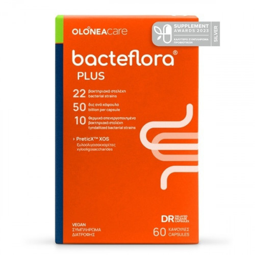 Olonea Bacteflora Plus Συμπλήρωμα με Προβιοτικά & Πρεβιοτικά 60 φυτικές κάψουλες
