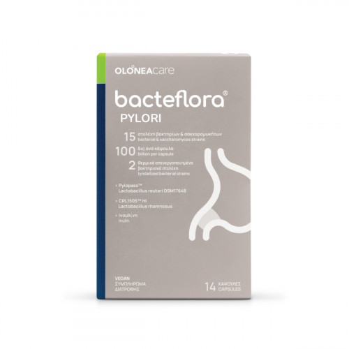 Olonea Bacteflora Pylori Συμπλήρωμα με Προβιοτικά & Πρεβιοτικά για το Ελικοβακτηρίδιο του Πυλωρού 14 κάψουλες