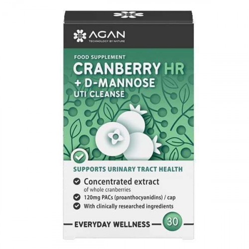 Agan Cranberry HR & D-Mannose Ειδικό Συμπλήρωμα Διατροφής 30 κάψουλες