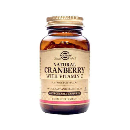 Solgar Natural Cranberry Extract with Vitamin C 60 φυτικές κάψουλες